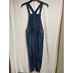 Levi’s Strauss & Co. girls overalls bibs cuffed gathered ankle 8 REG‎ blue jean